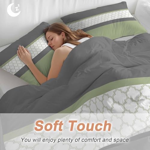 Sage Green Morocco Duvet Cover Set 3 Piece