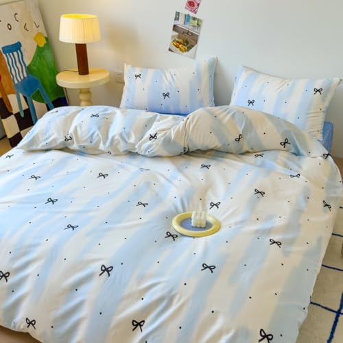 LIWHENHAO Bowknot Duvet Cover Set Twin