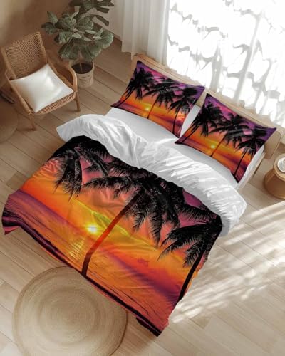ZOE GARDEN Ocean Coconut Bed Duvet Cover Set Queen