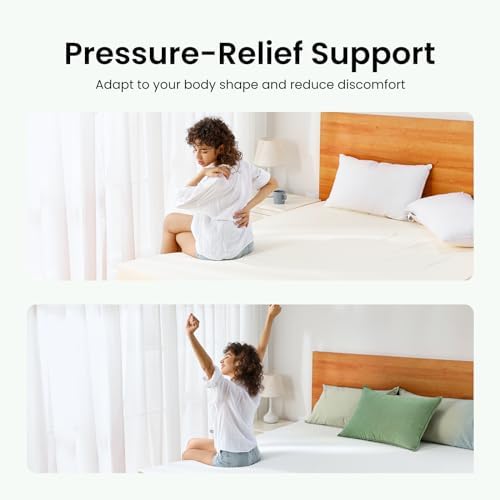 Marsail 3 Inch Cooling Gel Memory Foam Mattress Topper with Soft Cover