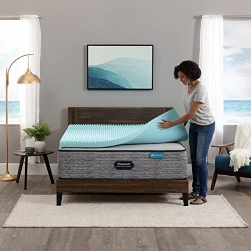 Beautyrest Cool Wave Plus Memory Foam Mattress Topper Full 3-Inch Blue