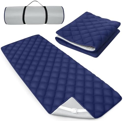 Moonsea Cot Mattress Topper Pad Quilted Navy 75x30