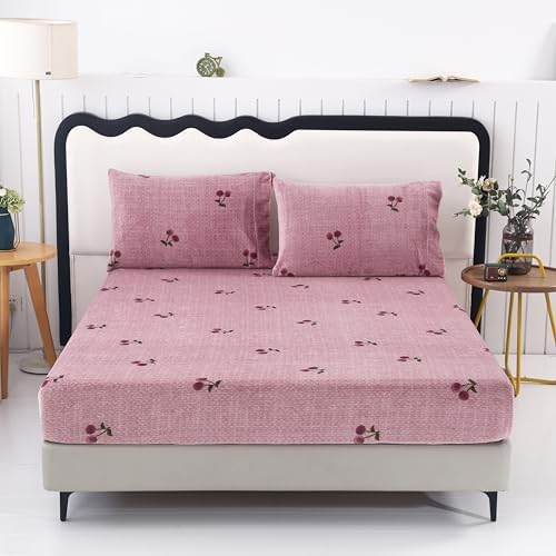 MAG 3Pcs Pink Twin Flannel Bedding Set