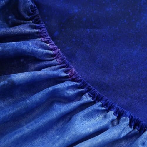 SDIII Blue Galaxy Fitted Sheet Set with Pillowcases