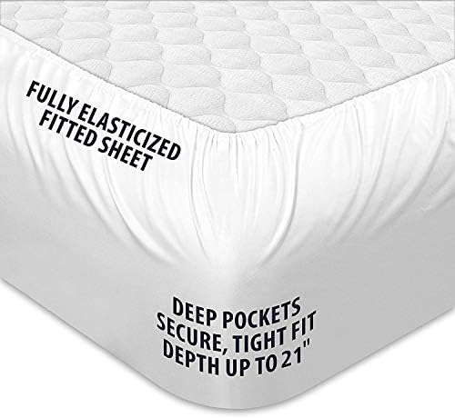 TEXARTIST Mattress Pad Quilted Fitted Cover with 8-21 Inch Deep Pocket