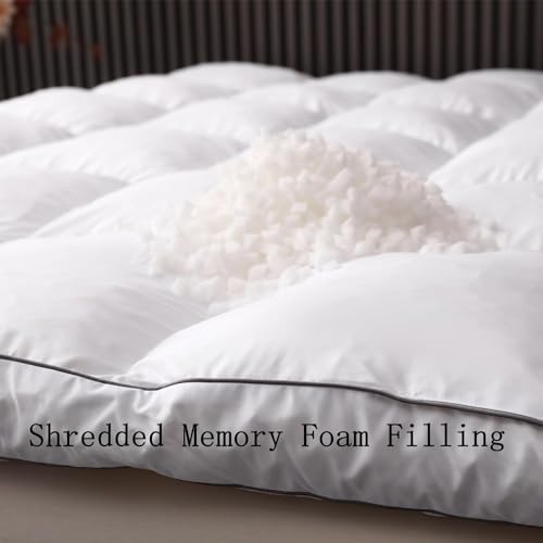 TESIONE 3 Inch King Size Memory Foam Mattress Topper