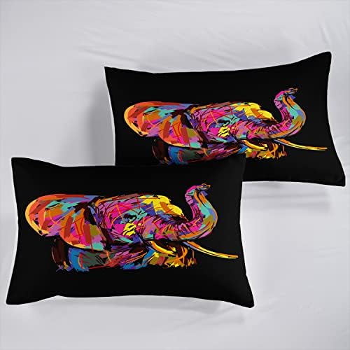 AILONEN Elephant Duvet Cover Set 3 Piece King Size