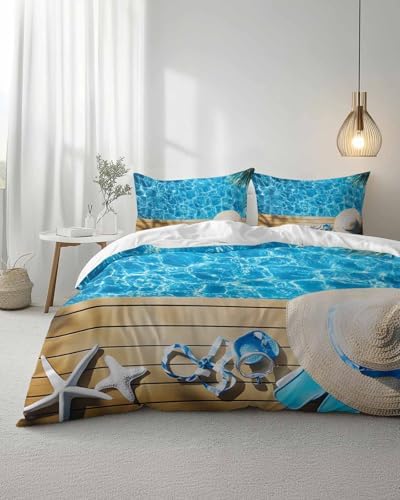 ZOE GARDEN Coastal Ocean Bedding Set Queen Size