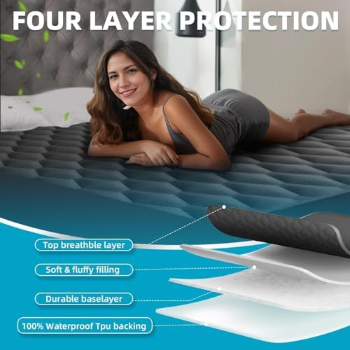 Kmall Twin XL Mattress Protector Waterproof with Deep Pocket and Noiseless Design