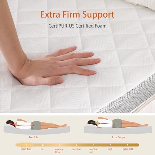 WEUP Extra Firm Mattress Topper Twin XL 3 Inch 1