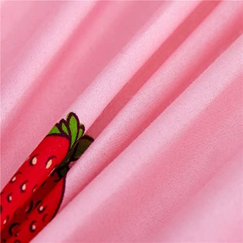 Feelyou Cute Strawberry Bed Sheet Set for Girls Queen