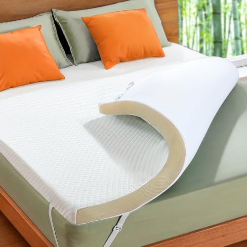 Marsail 3 Inch Cooling Gel Memory Foam Mattress Topper with Soft Cover