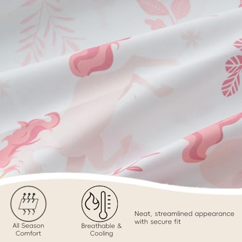 Bunnikins Clover 3-Piece Twin Sheet Set - Unicorn Girl Print