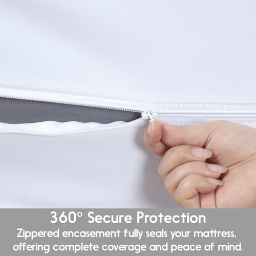 QATAN King Mattress Encasement with Zipper - Waterproof and Breathable