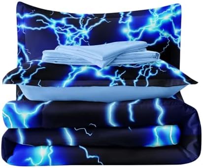Twin Bed in a Bag Lightning Comforter Set for Boys
