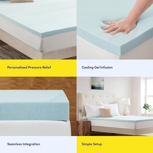 Sweet Home Collection Twin Gel Memory Foam Mattress Toppers