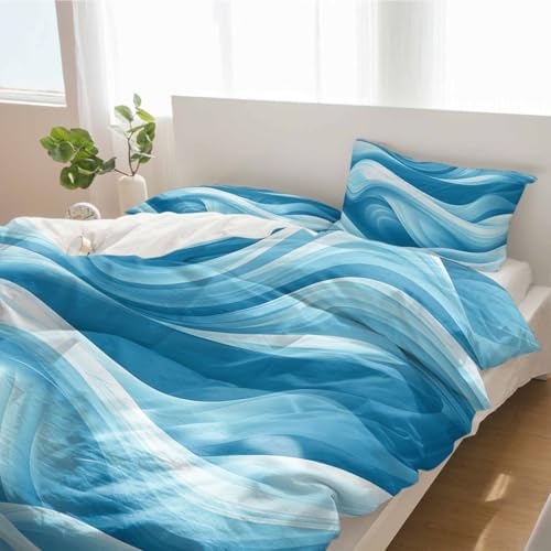 Alandar Home 3 Piece Summer Blue Ocean Bedding Set