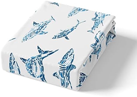 Erosebridal Shark Duvet Cover Set Twin Size Blue
