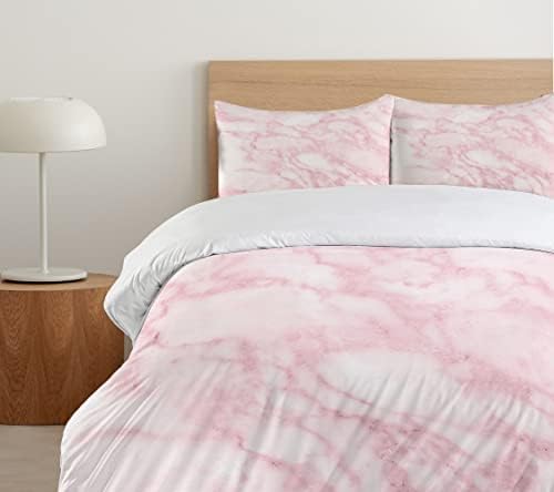 Ambesonne Marble Print Duvet Cover Set for Kids
