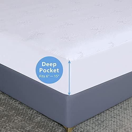 Kayfia Waterproof Mattress Protector with Breathable Bamboo Viscose Cover