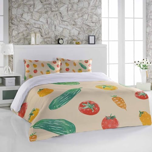 Alandar Home 3 Piece Farm Vegetable Duvet Cover Set 1
