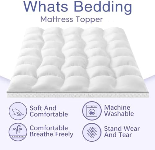 WhatsBedding 2 Inch Memory Foam Mattress Topper Queen