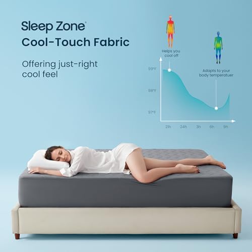Sleep Zone Cooling Mattress Pad Twin XL Waterproof and Breathable