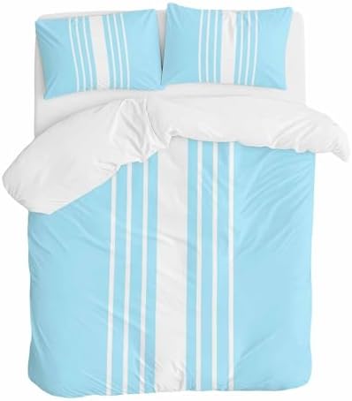 Sabolny Sky Blue Queen Duvet Cover Set with 2 Throw Pillowcases