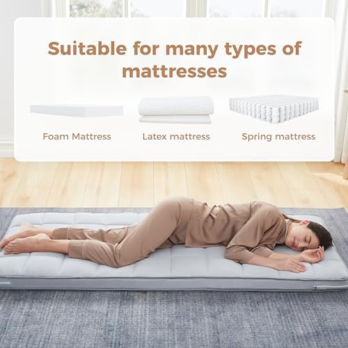 Jamdok 3Inch Mattress Topper Cover Gray 1