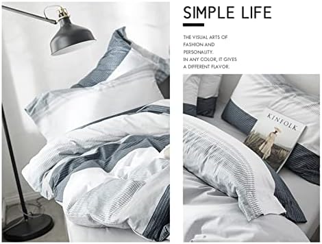 HighBuy Striped Duvet Cover Set 3 Pieces Full Cotton