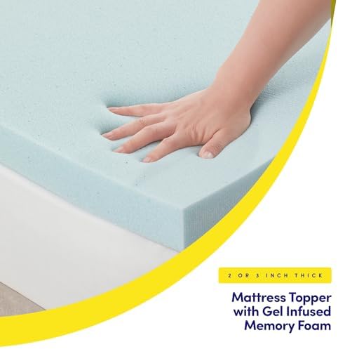 Sweet Home Collection Twin Gel Memory Foam Mattress Toppers