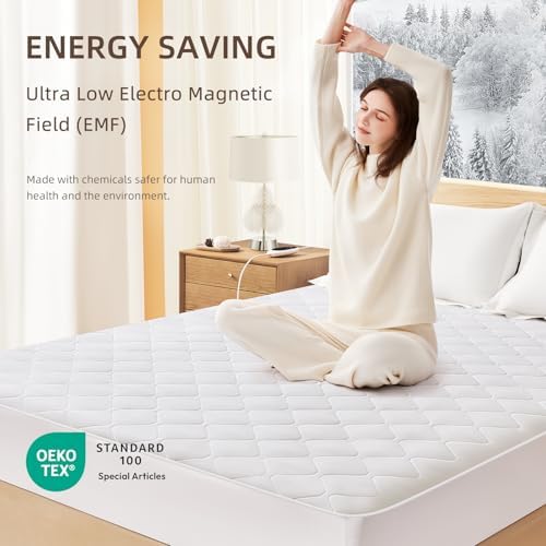 Caperia Heated Mattress Pad Cal King 72x84 Multizone 9 Heat Settings Auto Off