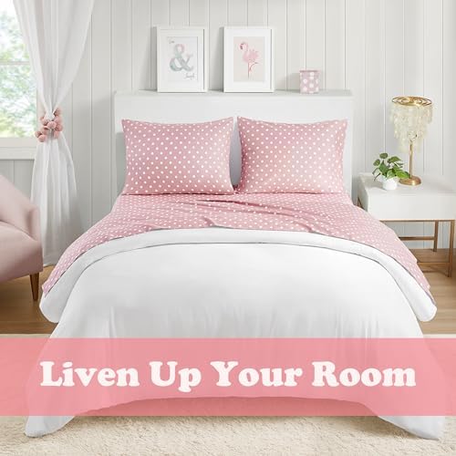 Mi Zone Kids Pink Polka Dot Sheet Set