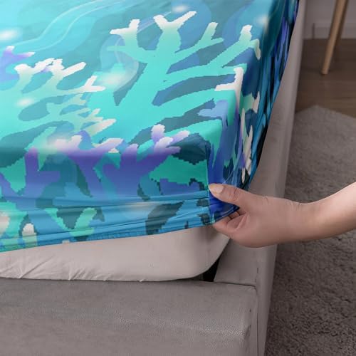 AILONEN Axolotl Kids Twin XL Fitted Sheet Set with 2 Pillowcases