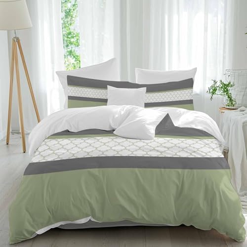 Sage Green Morocco Duvet Cover Set 3 Piece