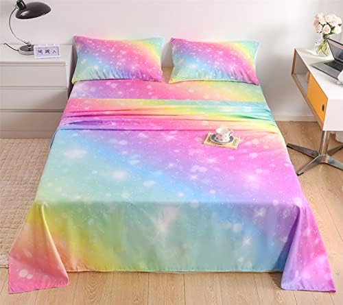 Rainbow Microfiber Sheet Set for Kids Teens 4 Piece
