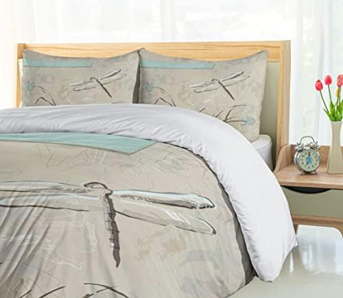 Ambesonne Dragonfly Duvet Cover Set - 3 Piece California King Set