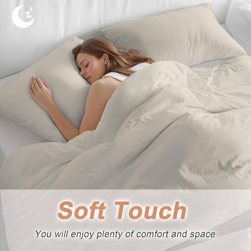 Sabolny Ivory White Queen Duvet Cover Set 3 Piece