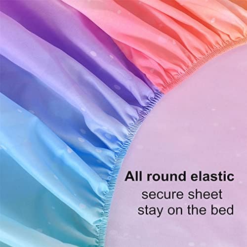 Rainbow Microfiber Sheet Set for Kids Teens 4 Piece