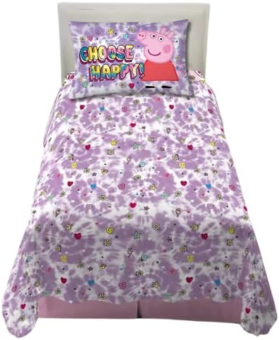 Franco Peppa Pig Pink Heart Kids Microfiber Sheet Set Twin
