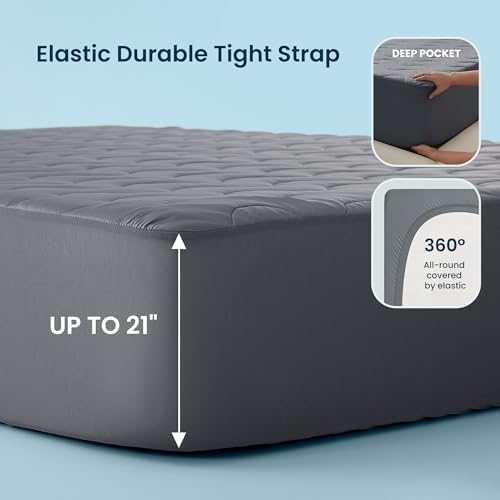 Sleep Zone Cooling Mattress Pad Twin XL Waterproof and Breathable
