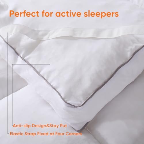 ABROLOY Memory Foam Queen Mattress Topper with 3 Inch Shredded Foam