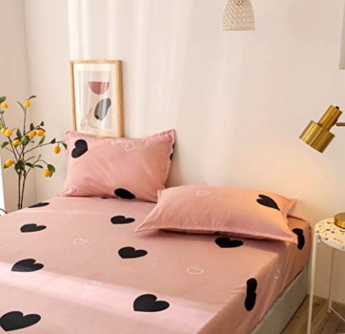 Feelyou Girls Heart Pattern Fitted Sheet Set