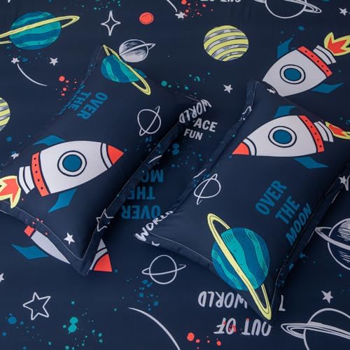 Megamayga Space Sheets Full Size 4Pcs Kids Bedding Set