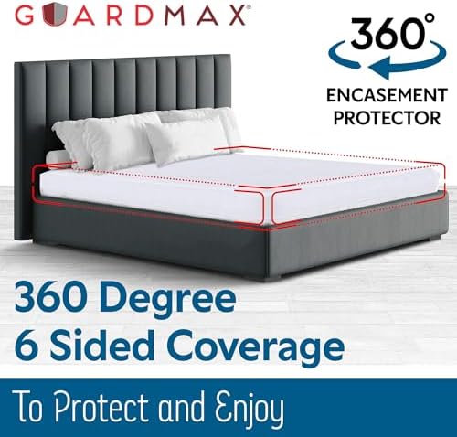 Guardmax Jersey Knitted Queen Mattress Encasement with Deep Pockets and Zipper