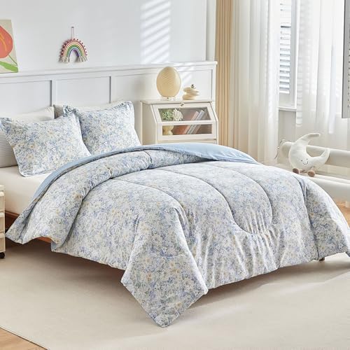 Joyreap 3pcs Floral Comforter Set for Girls