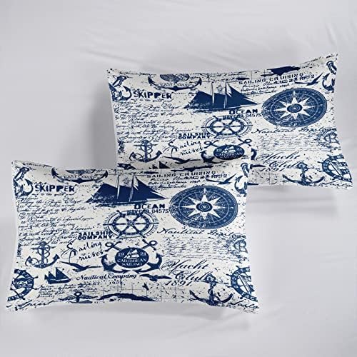 AILONEN Anchor Duvet Set King Size with Zipper