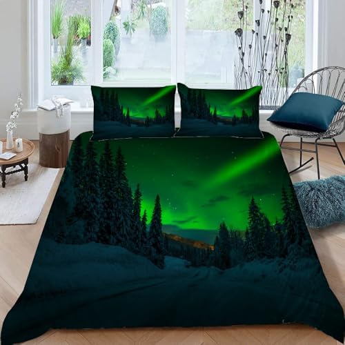 Kids Duvet Cover Set California King Forest Pattern 3 Piece