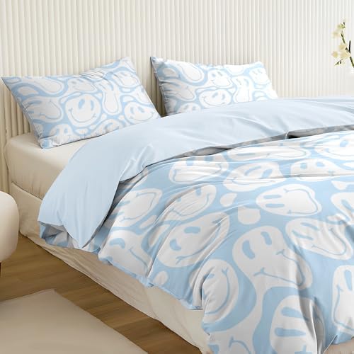 Watbro Soft Microfiber Duvet Set Twin Light Blue
