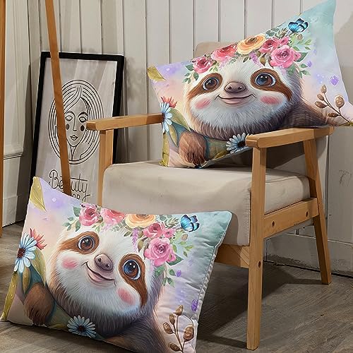 AILONEN Cartoon Sloth Fitted Sheet Set Twin Size